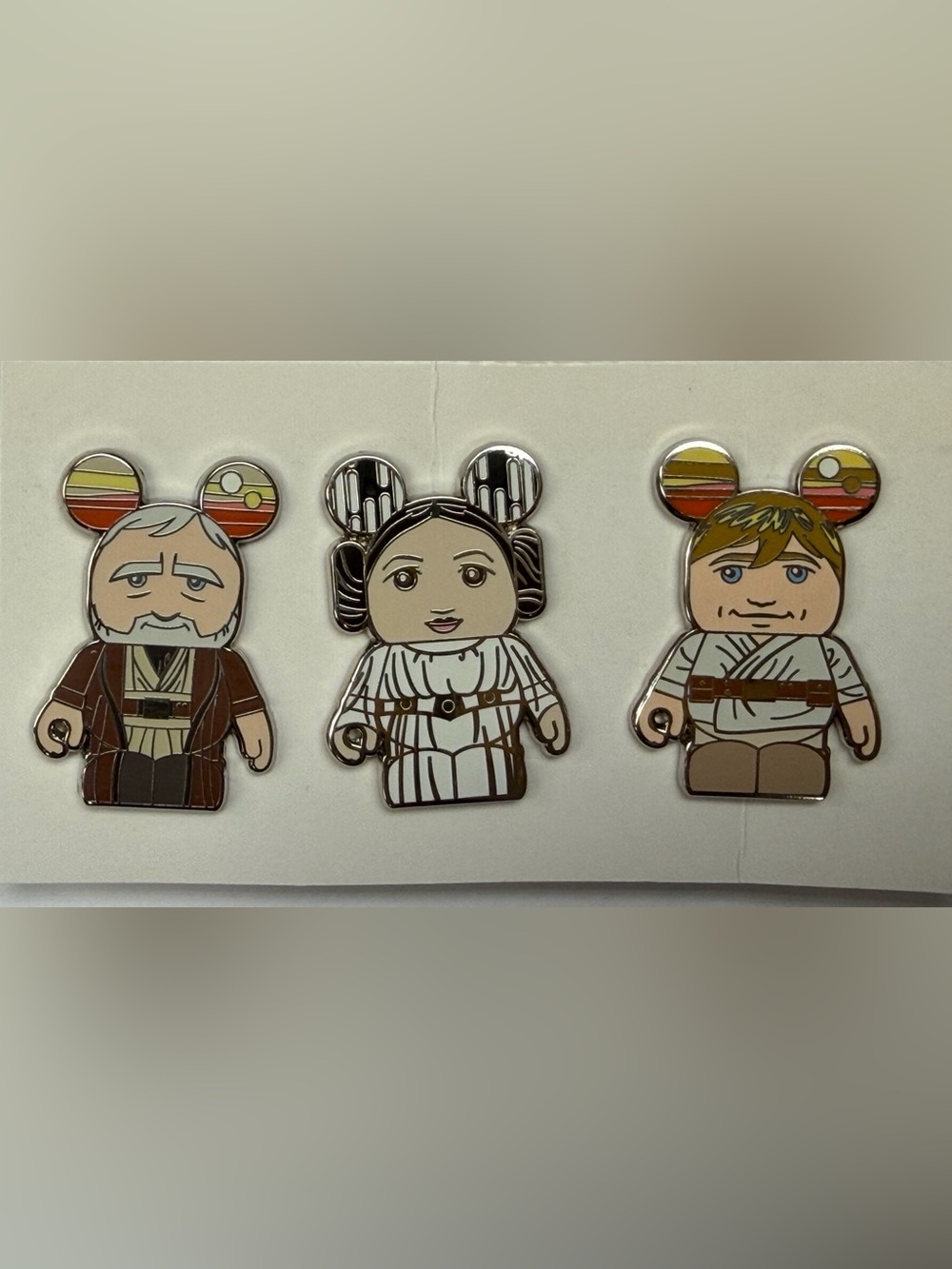 Lot of 3 Star Wars Disney Vinylmation Pins - Obi-Wan Kenobi, Princess Leia, Luke